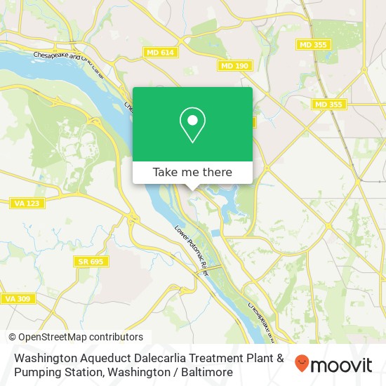 Mapa de Washington Aqueduct Dalecarlia Treatment Plant & Pumping Station