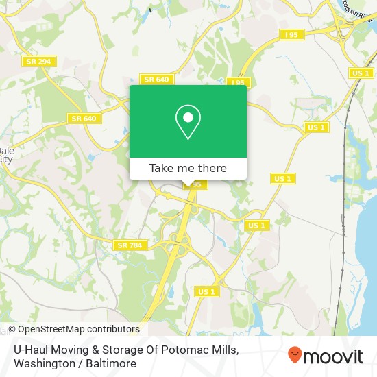 Mapa de U-Haul Moving & Storage Of Potomac Mills