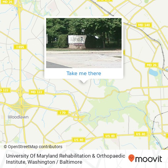 Mapa de University Of Maryland Rehabilitation & Orthopaedic Institute