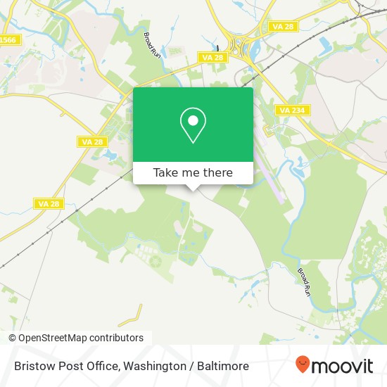 Bristow Post Office map