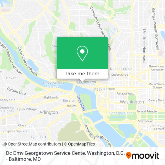 Mapa de Dc Dmv Georgetown Service Cente