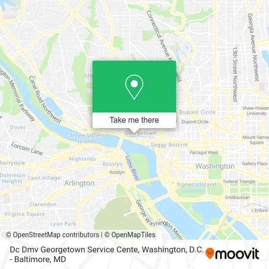 Dc Dmv Georgetown Service Cente map