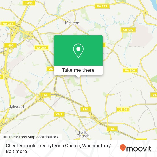 Chesterbrook Presbyterian Church map