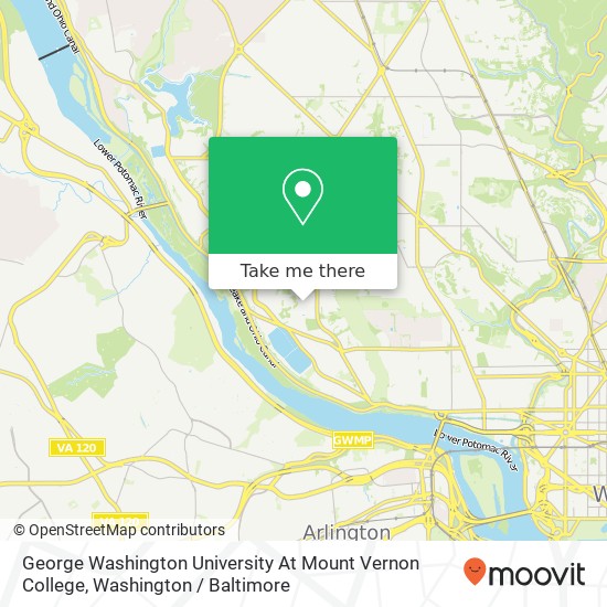Mapa de George Washington University At Mount Vernon College