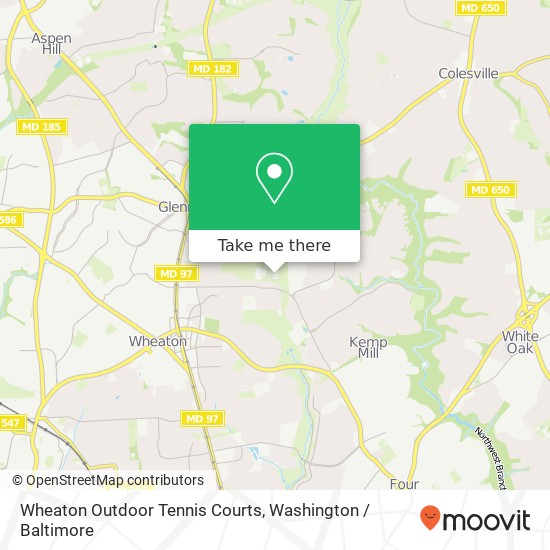 Wheaton Outdoor Tennis Courts map