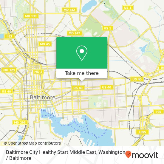 Baltimore City Healthy Start Middle East map
