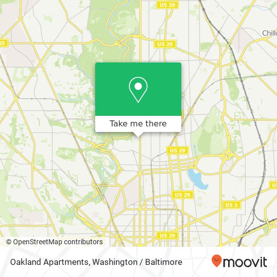 Mapa de Oakland Apartments