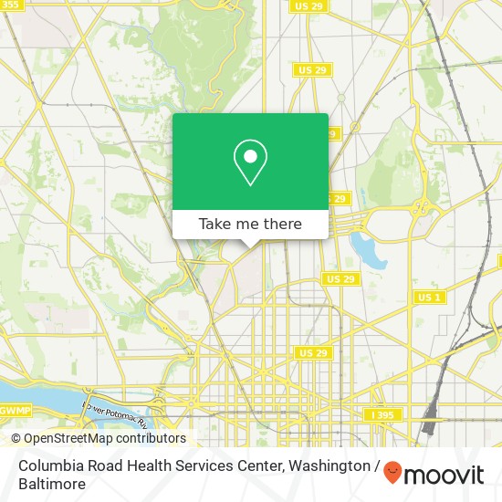 Columbia Road Health Services Center map