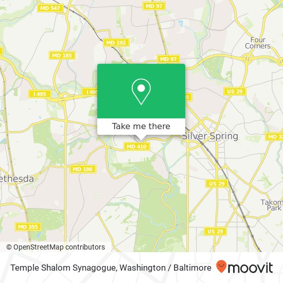 Temple Shalom Synagogue map