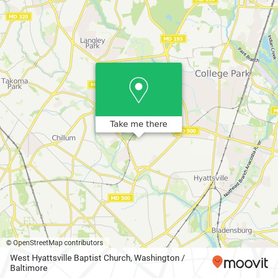 West Hyattsville Baptist Church map