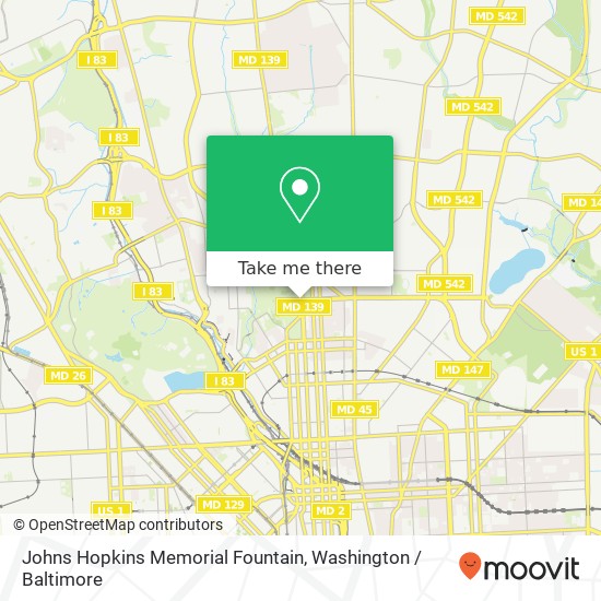 Mapa de Johns Hopkins Memorial Fountain