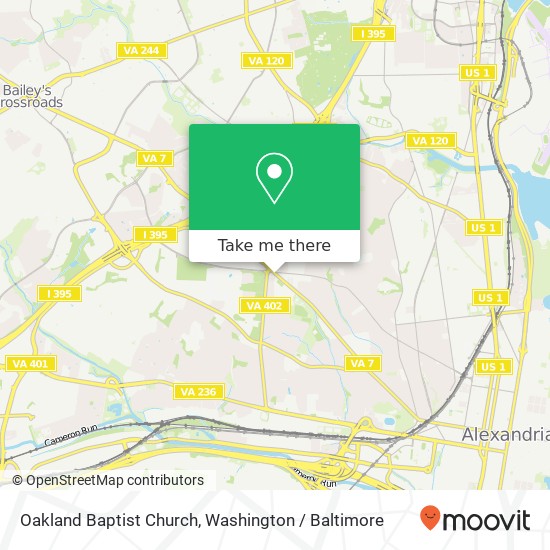 Oakland Baptist Church map