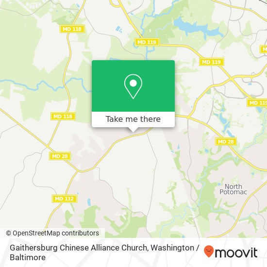 Mapa de Gaithersburg Chinese Alliance Church