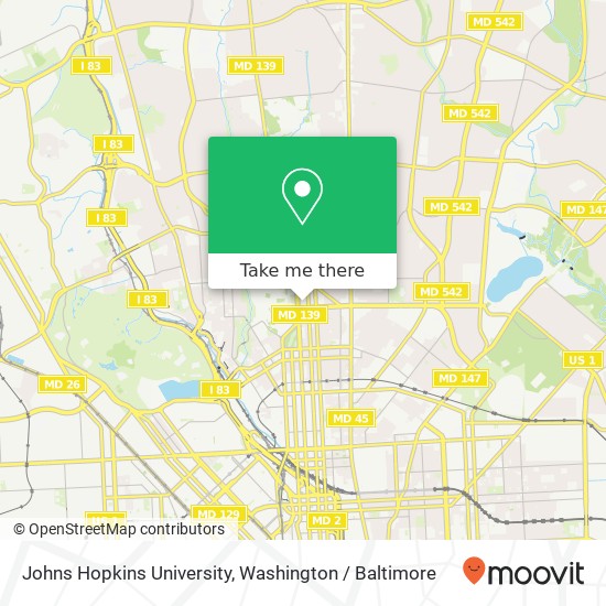 Johns Hopkins University map