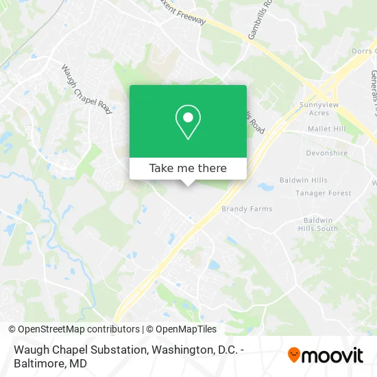 Waugh Chapel Substation map