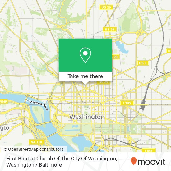 First Baptist Church Of The City Of Washington map