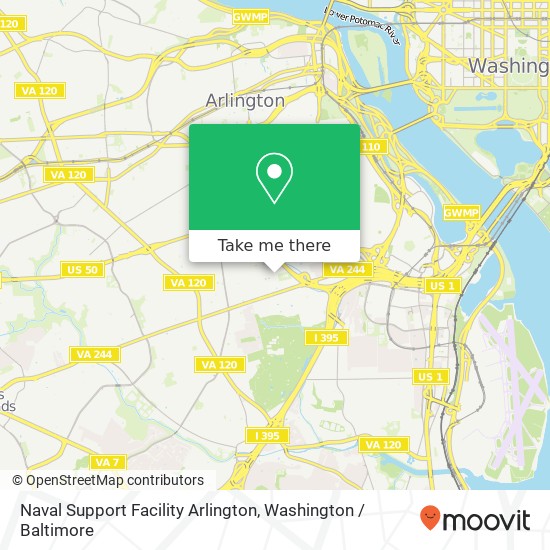 Mapa de Naval Support Facility Arlington
