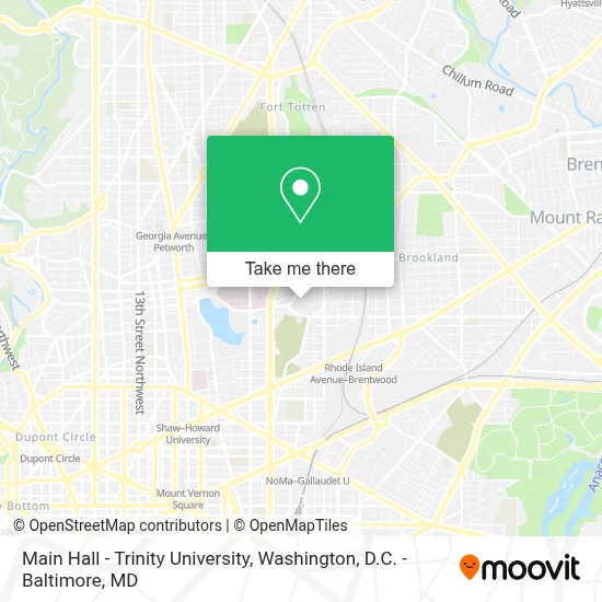 Main Hall - Trinity University map