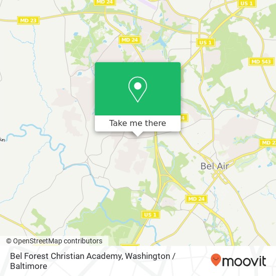 Bel Forest Christian Academy map