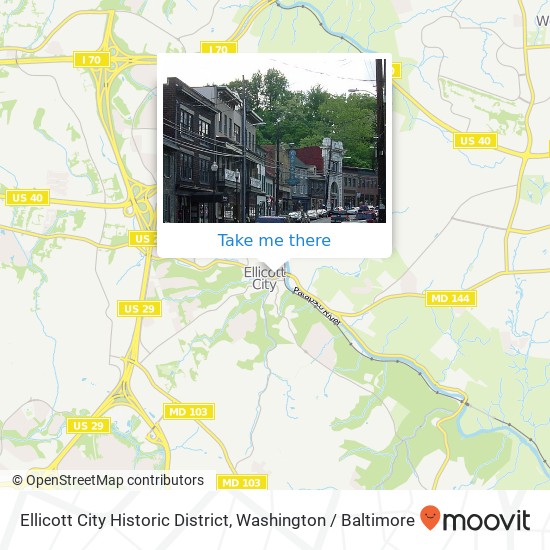 Mapa de Ellicott City Historic District