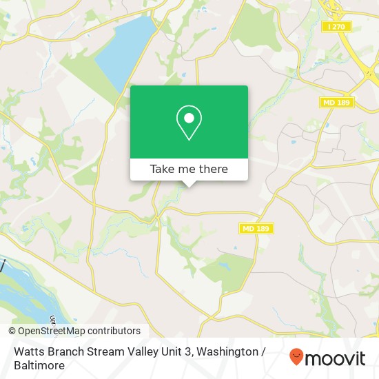 Watts Branch Stream Valley Unit 3 map
