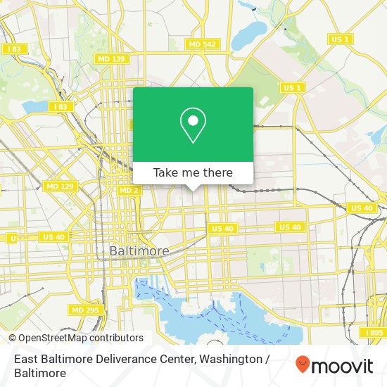 Mapa de East Baltimore Deliverance Center