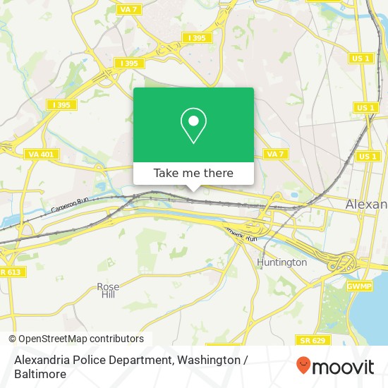 Alexandria Police Department map