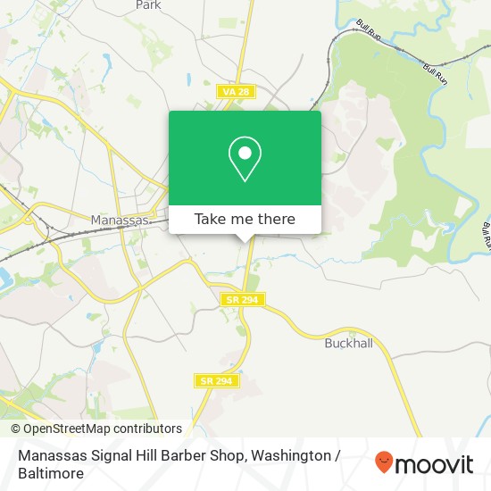 Manassas Signal Hill Barber Shop map