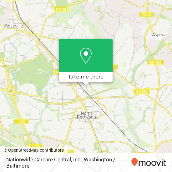 Mapa de Nationwide Carcare Central, Inc.