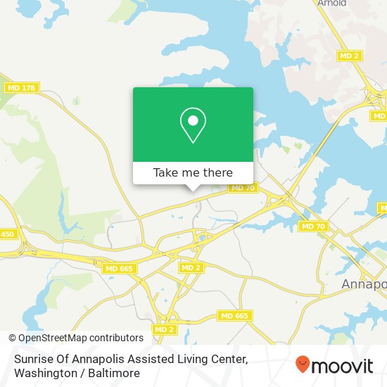 Sunrise Of Annapolis Assisted Living Center map