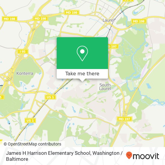 James H Harrison Elementary School map