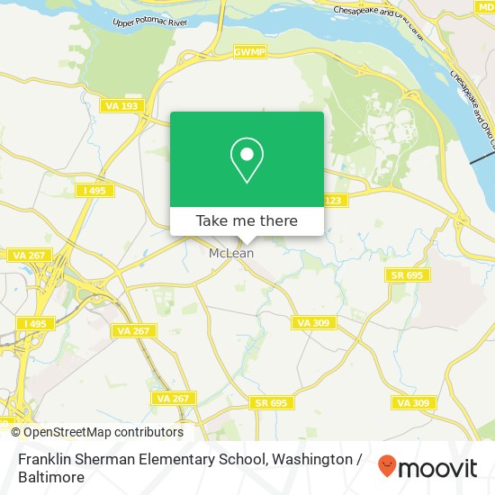 Mapa de Franklin Sherman Elementary School