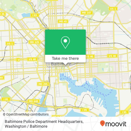 Baltimore Police Department Headquarters map