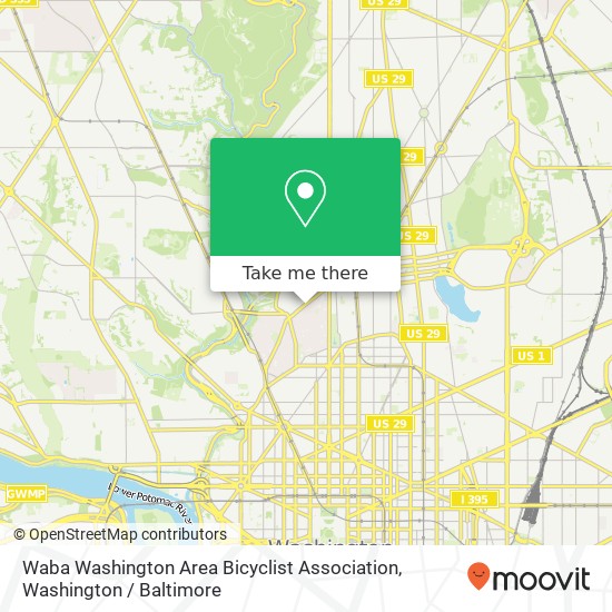 Waba Washington Area Bicyclist Association map