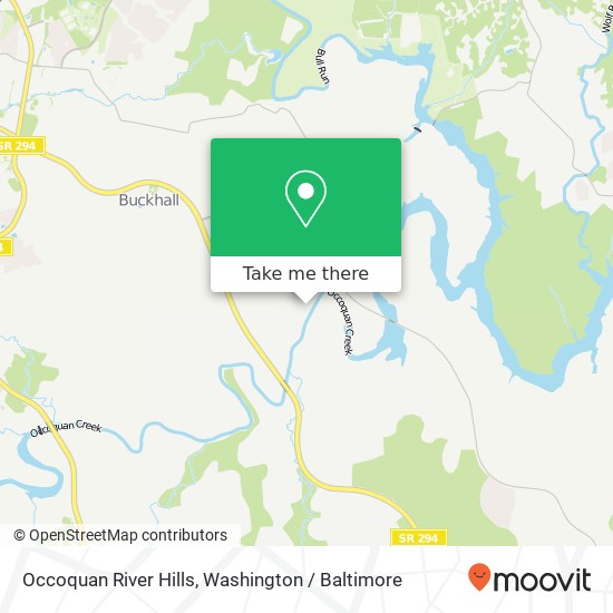 Occoquan River Hills map