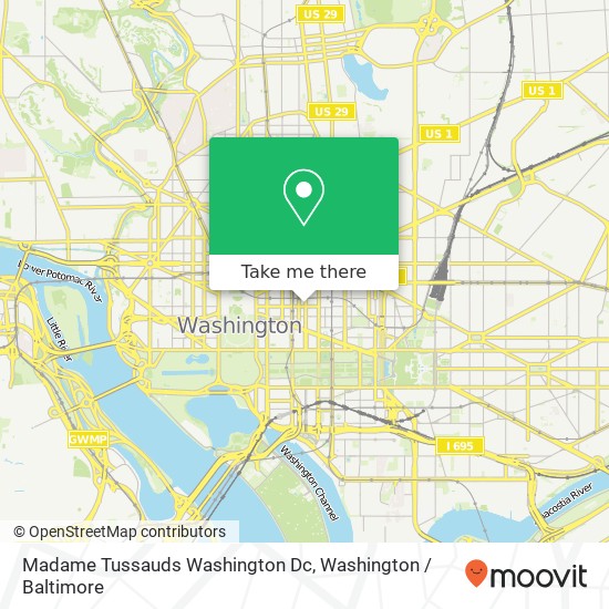 Mapa de Madame Tussauds Washington Dc