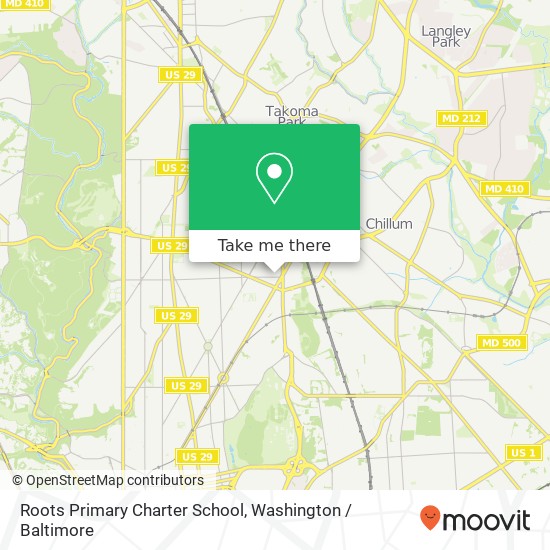 Mapa de Roots Primary Charter School