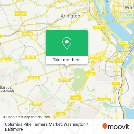 Mapa de Columbia Pike Farmers Market