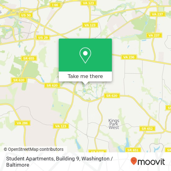 Mapa de Student Apartments, Building 9