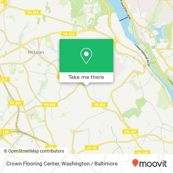 Mapa de Crown Flooring Center
