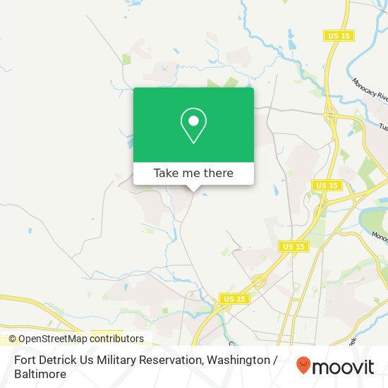 Mapa de Fort Detrick Us Military Reservation