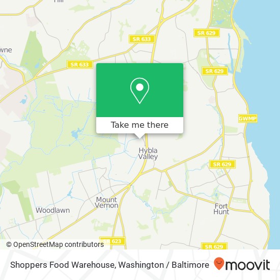 Mapa de Shoppers Food Warehouse
