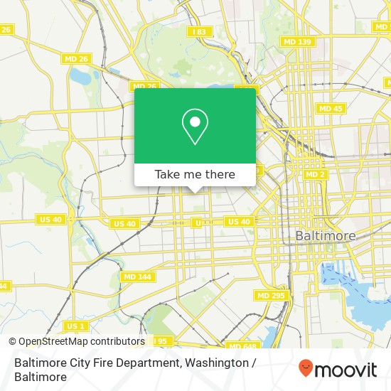 Mapa de Baltimore City Fire Department