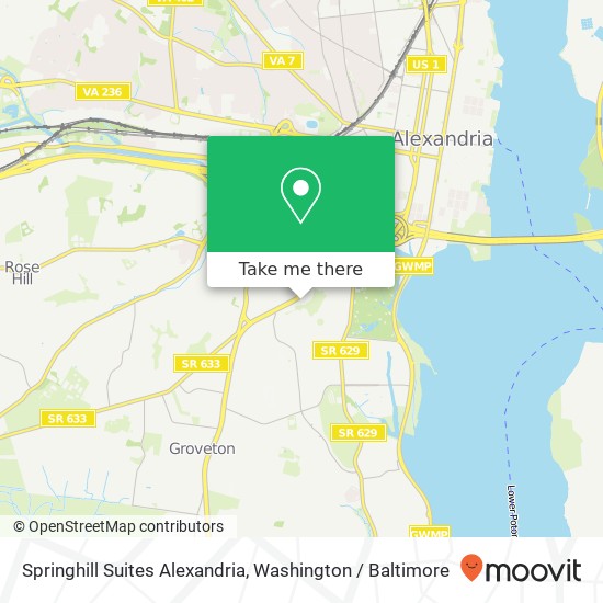 Mapa de Springhill Suites Alexandria