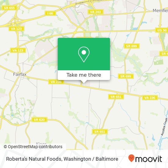 Roberta's Natural Foods map