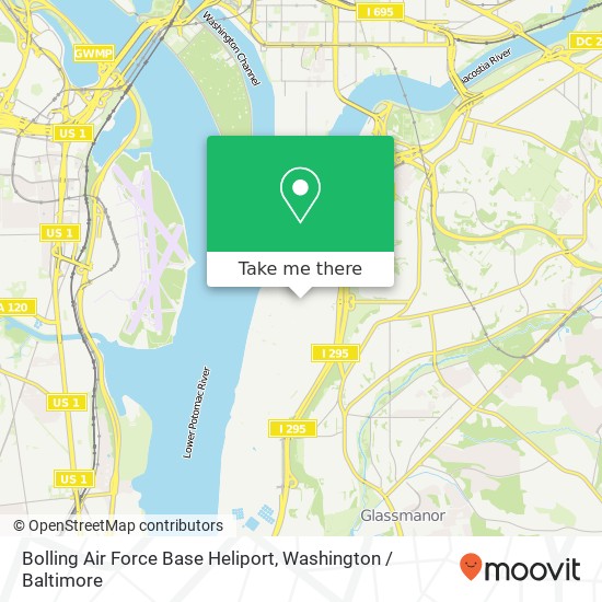 Bolling Air Force Base Heliport map