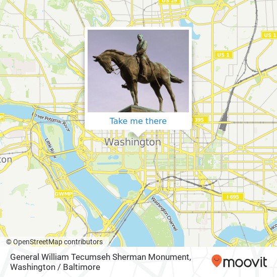 Mapa de General William Tecumseh Sherman Monument