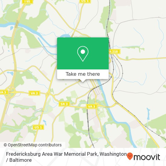 Fredericksburg Area War Memorial Park map