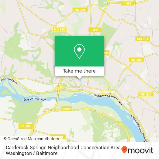 Carderock Springs Neighborhood Conservation Area map