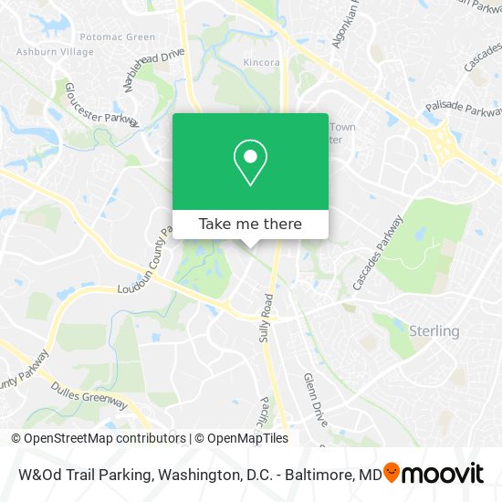 W&Od Trail Parking map